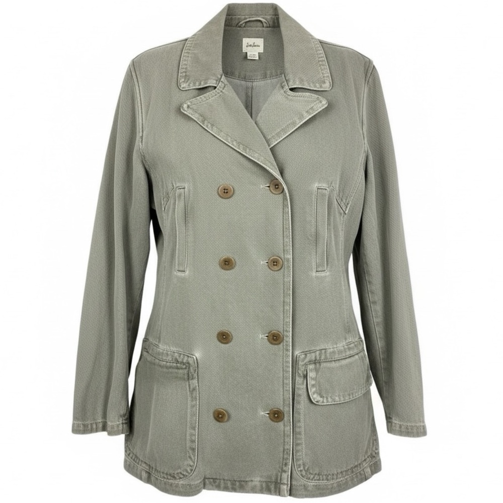 Neiman Marcus Vintage Olive Green Size 16 Double Breasted Military Utility Chic